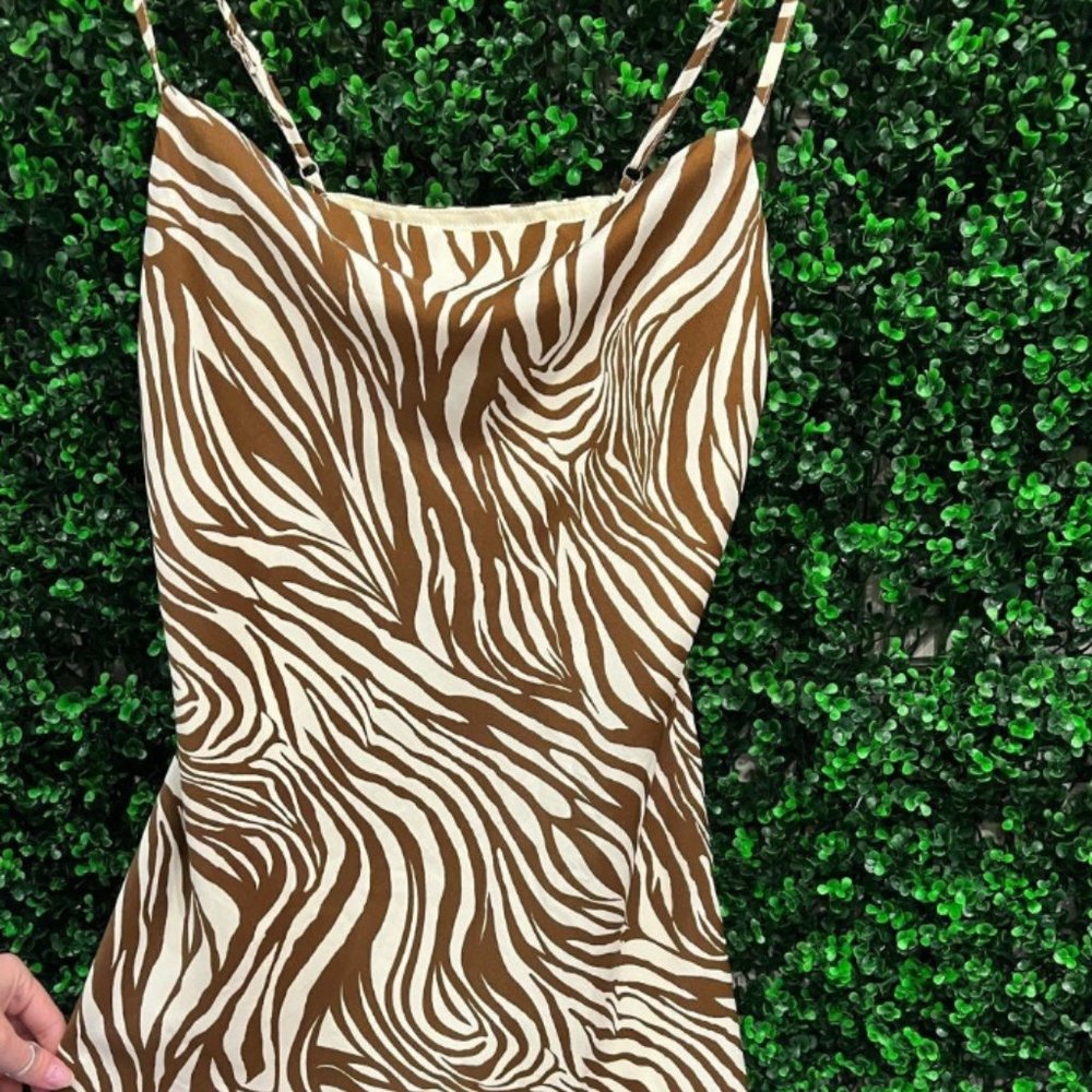 Ivory Brown Animal Print Dress